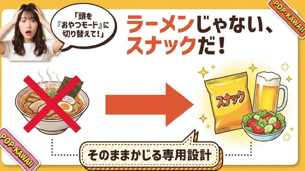 0秒チキンラーメンはラーメンではなくスナックであるという意識の切り替え