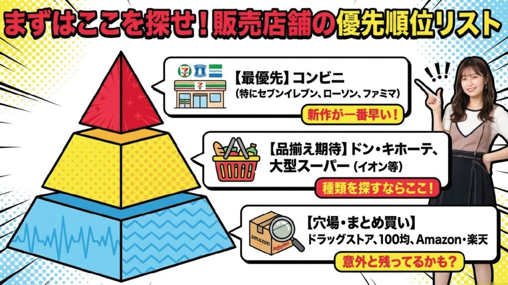 チュッパチャプスグミ販売店舗の優先順位リスト