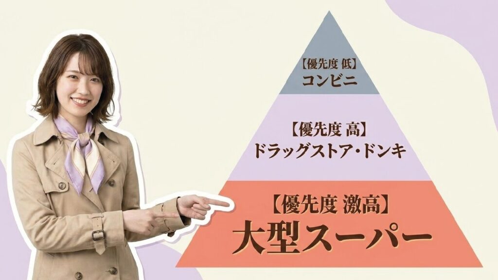 おすすめ店舗優先度 ルマンドアイス探しのおすすめ店舗優先度