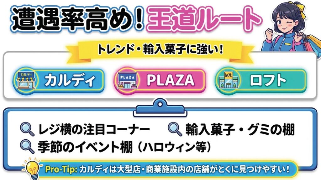 遭遇率高め！王道ルートのカルディ、PLAZA、ロフトでの探し方