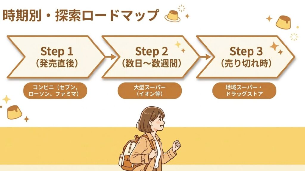 時期別・探索ロードマップ：発売直後から売り切れ時までの探す順番
