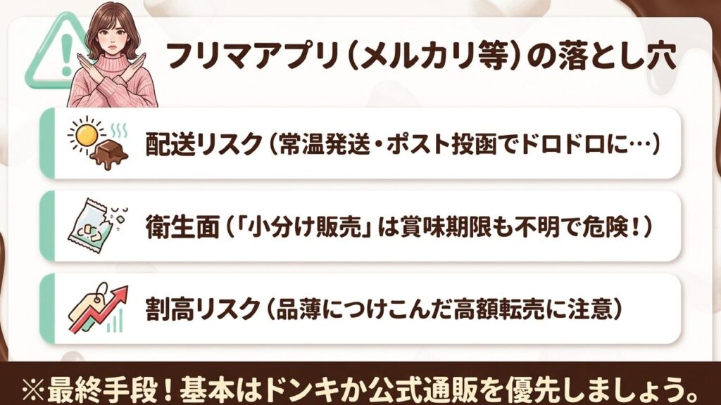 メルカリなどフリマアプリでハリボーチョコマシュマロを買う際の配送・衛生リスク