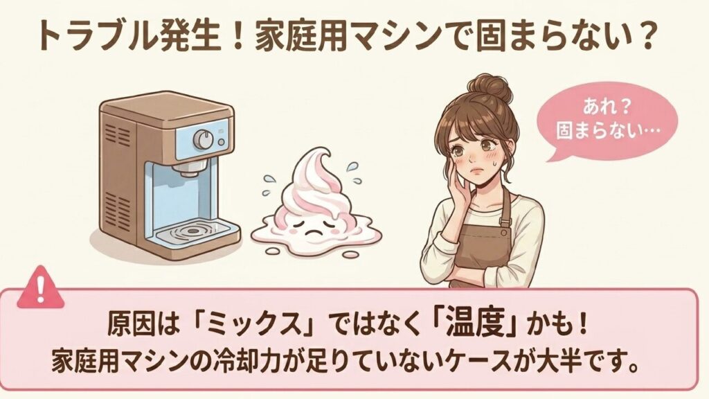 トラブル発生！家庭用マシンでソフトクリームが固まらない原因