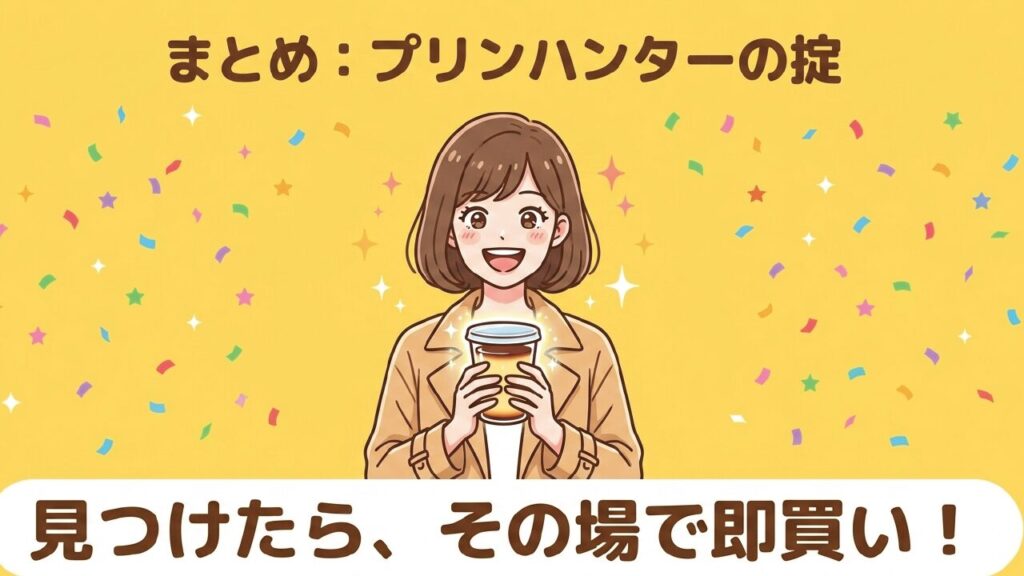 プリンハンターの掟：見つけたらその場で即買い