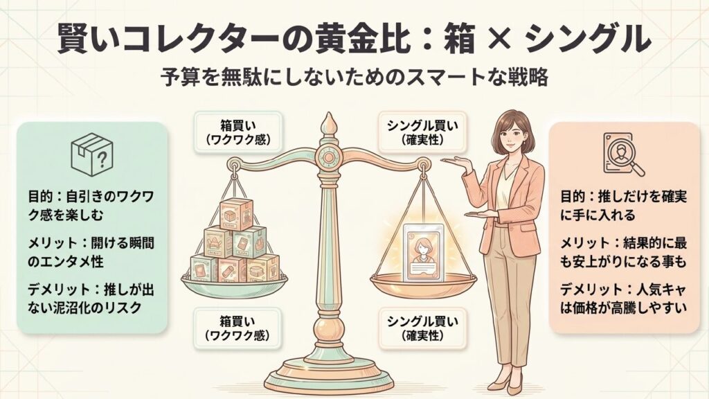 賢いコレクターの黄金比：箱買いとシングル買い
