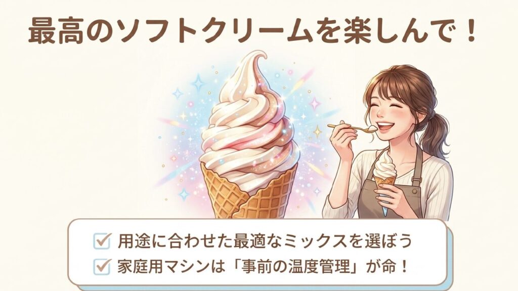 最高のソフトクリームを楽しんで