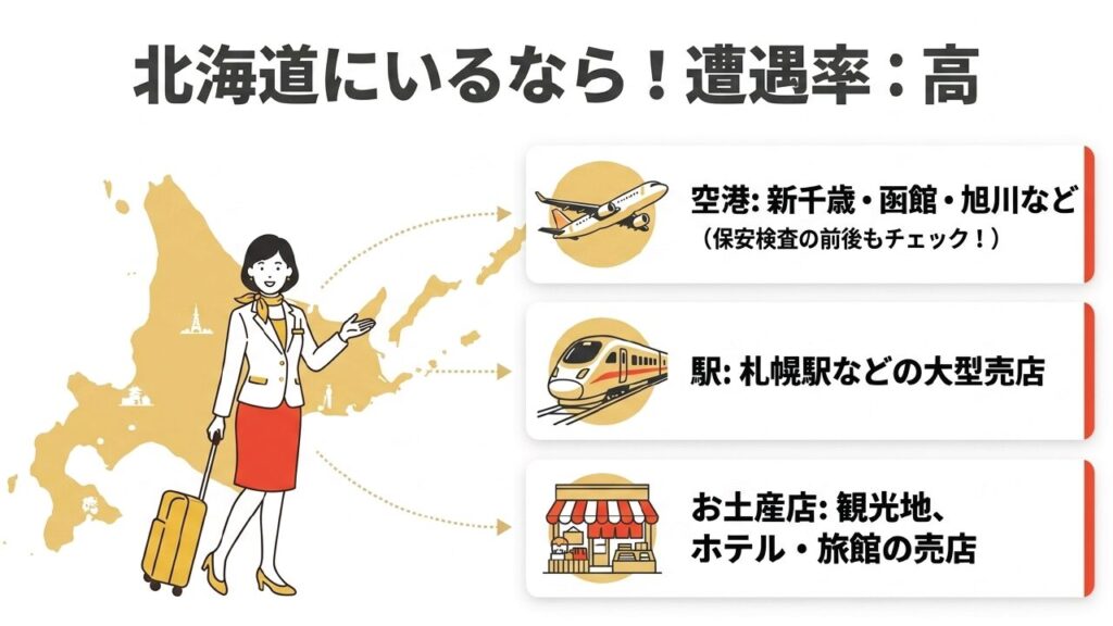 北海道にいるなら遭遇率高！空港・駅・お土産店
