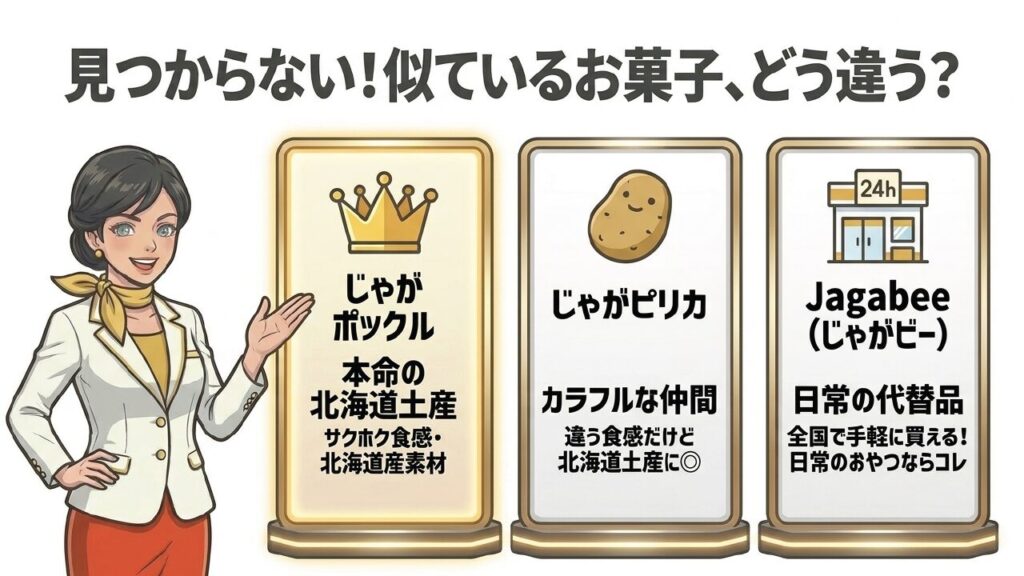 見つからない！似ているお菓子どう違う？じゃがピリカ・Jagabeeとの違い