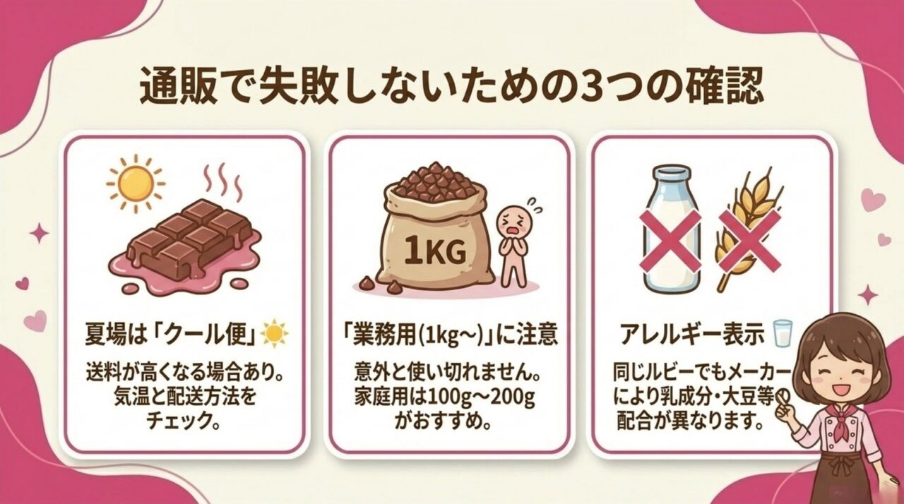 夏場のクール便、内容量、アレルギー表示を確認するポイント